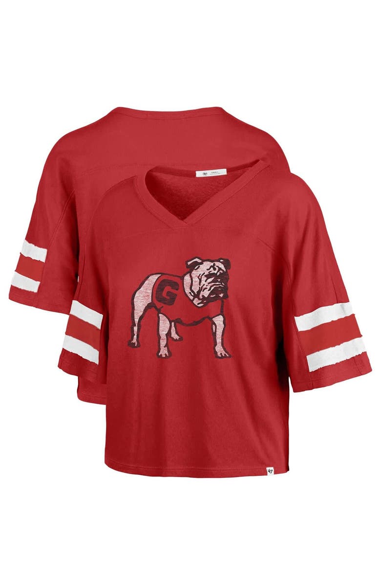 '47 Women's '47 Red Georgia Bulldogs Premier Scout Sleeve Stripe Relaxed Dolman T-Shirt, Alternate, color, 