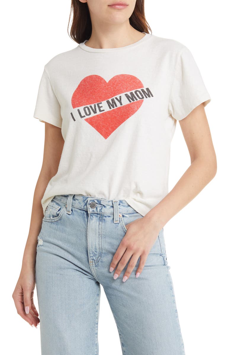 Re/Done Classic I Love My Mom Cotton Graphic T-Shirt, Main, color,