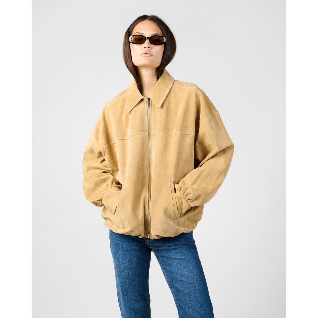 Weworewhat Premium Suede Bomber Jacket In Multi