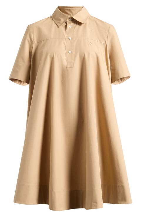 Cotton Trapeze Shirtdress