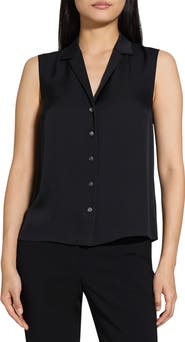 Theory Sleeveless Silk Woven Shirt