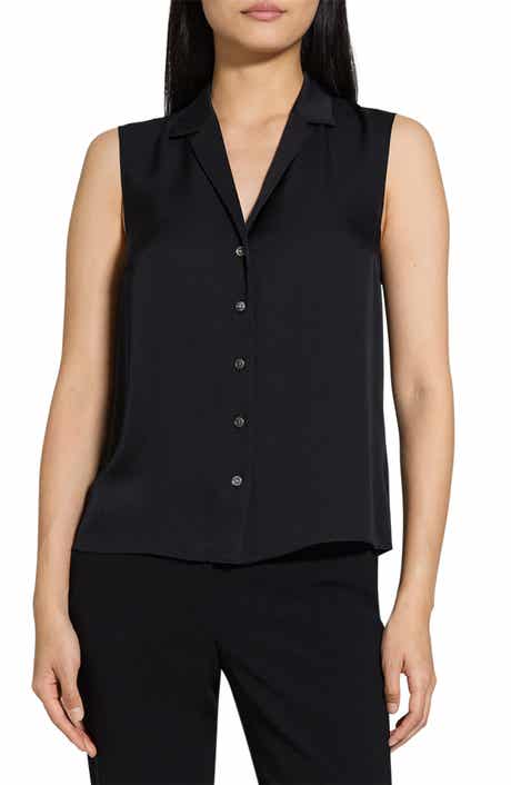 Theory Sleeveless Silk Woven Shirt