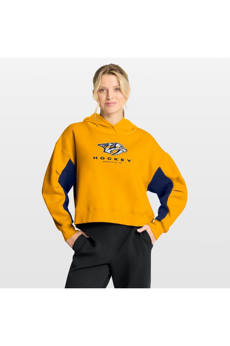 Women's Fanatics Gold Nashville Predators Back Check Boxy Hoodie, Main, color, Gold