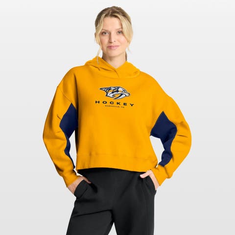 Women's Fanatics Gold Nashville Predators Back Check Boxy Hoodie