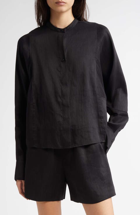 Siara Oversize Linen & Silk Blouse