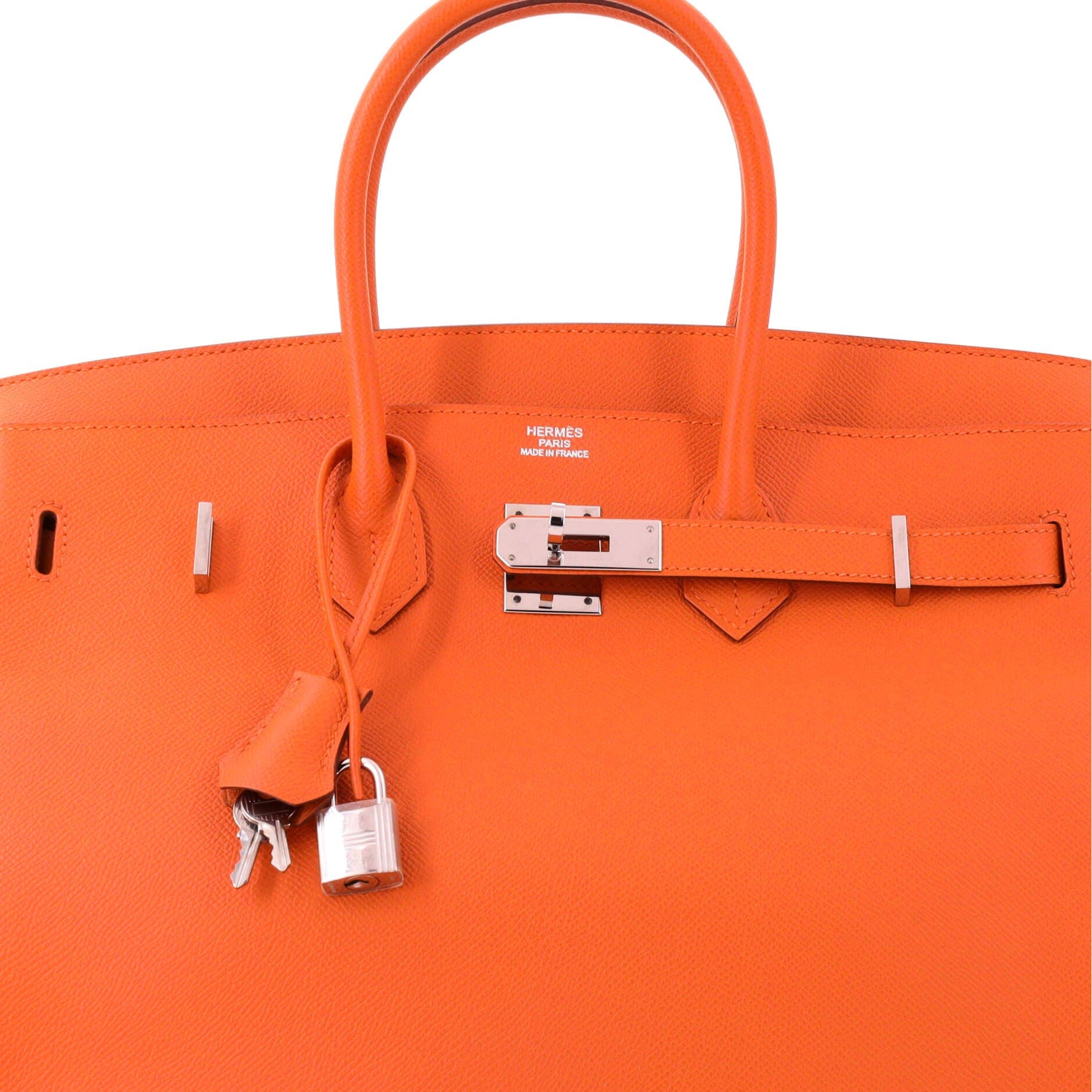 Pre-Owned Hermes Birkin Handbag Orange Epsom with Palladium Hardware 35, Alternate, color, Orange H
