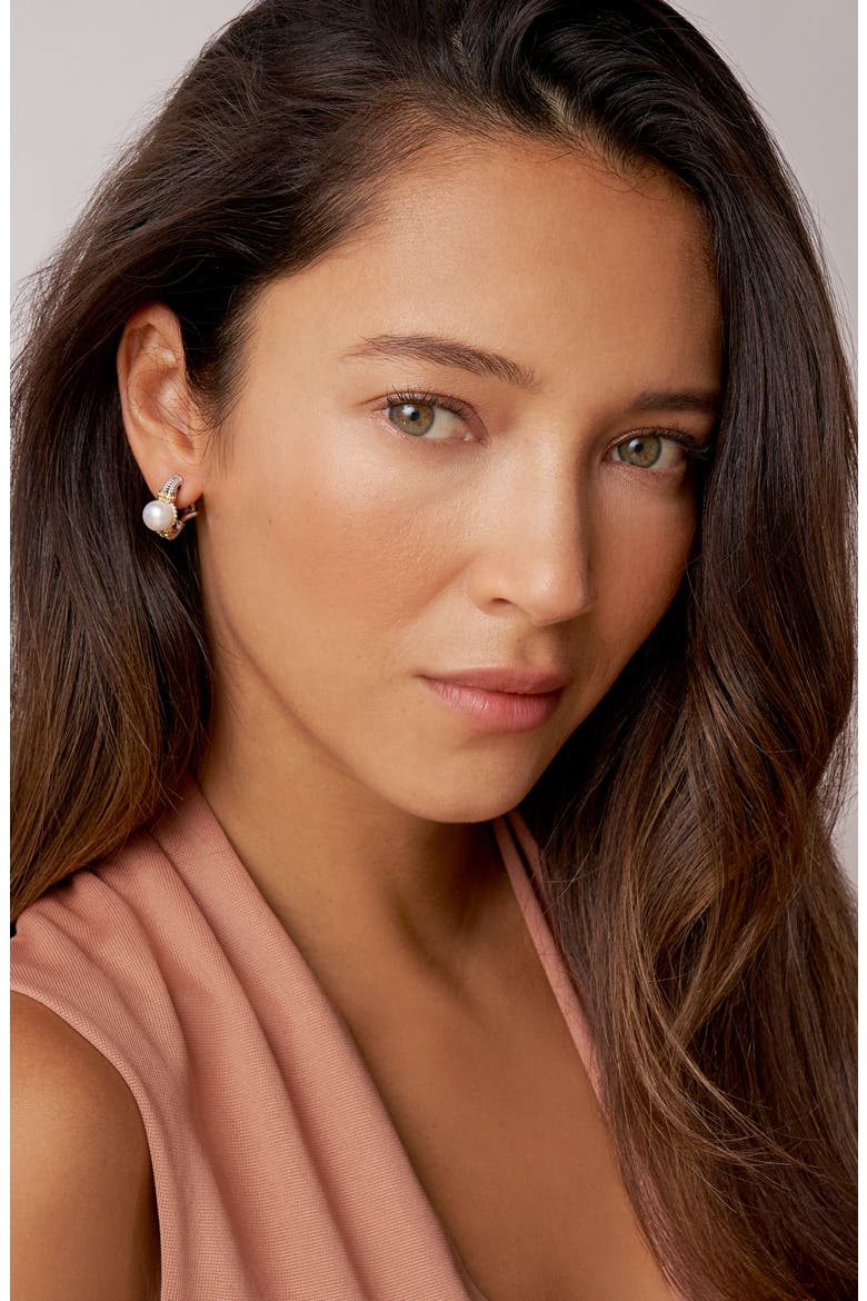 Luna Pearl Drop Earrings, Alternate, color, SILVER/ PEARL