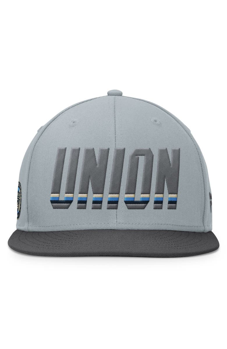 FANATICS Men's Fanatics Branded Gray Philadelphia Union Smoke Snapback Hat, Alternate, color, Gray