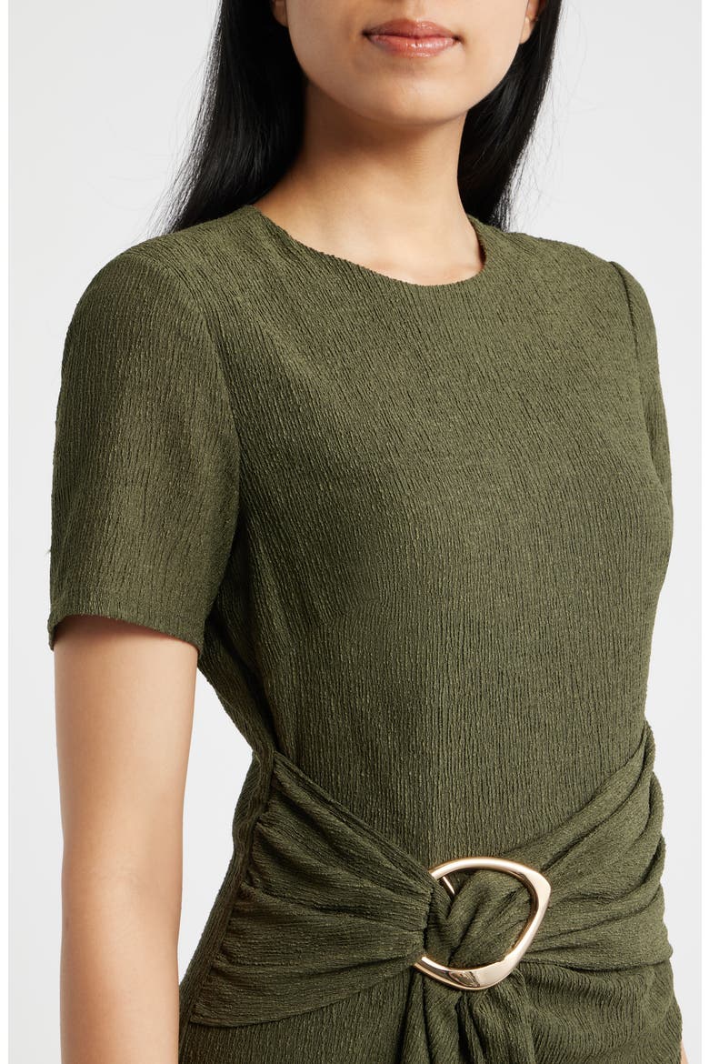 Side Tie Textured Knit Dress, Alternate, color, OLIVE