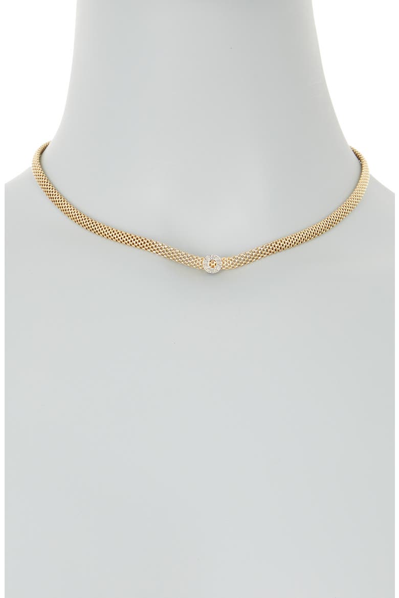 18K Gold Plated Diamond Necklace - 0.10 ctw, Alternate, color, YELLOW GOLD