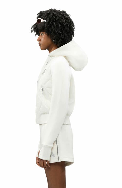 Alpenhaus Sorlin Hybrid Insulated Bomber Jacket With Removable Hood In Snow White