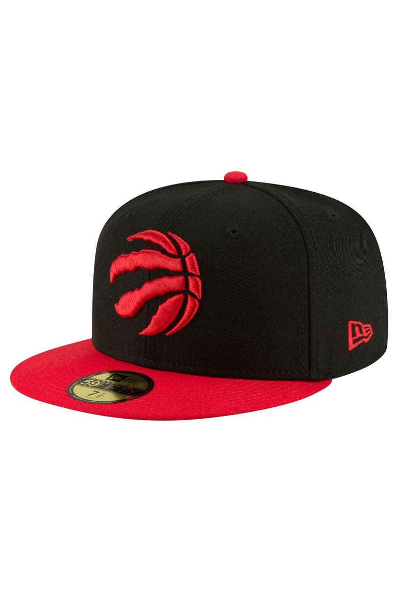 Men's New Era Black/Red Toronto Raptors 2-Tone 59FIFTY Fitted Hat, Main, color, Black