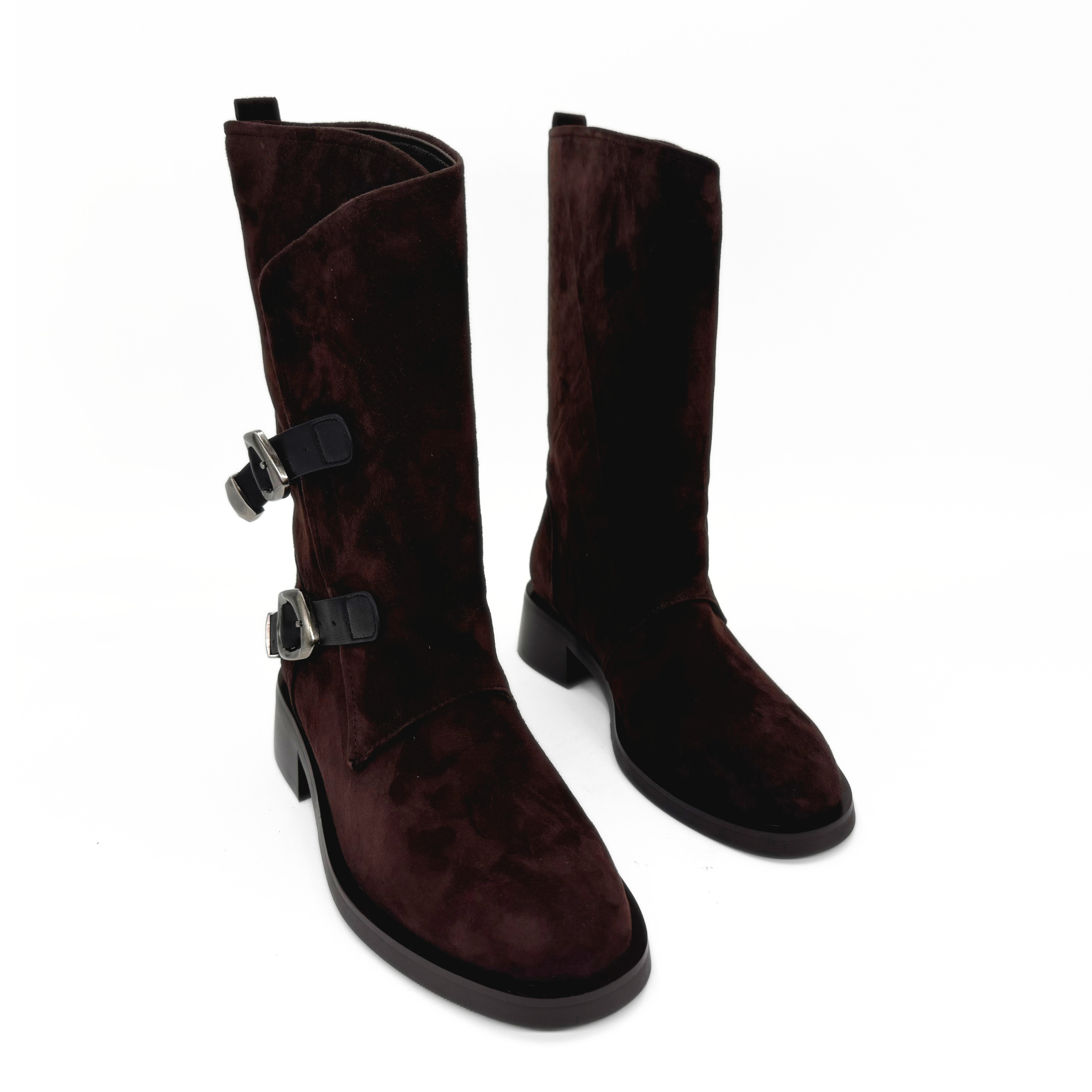 Remi Suede Moto Boots, Alternate, color, Brown