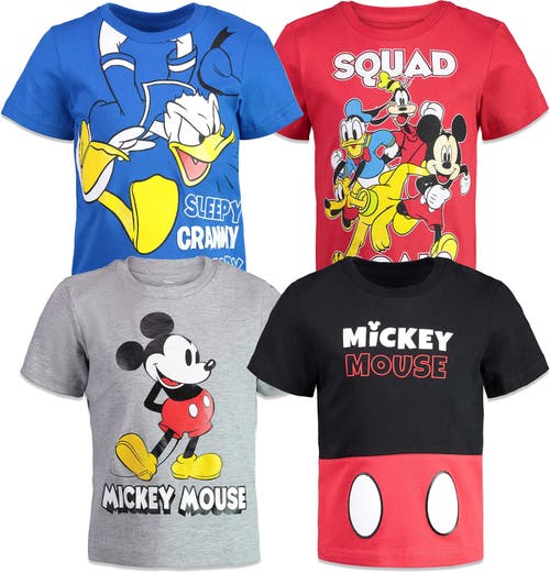 Disney Mickey Mouse & Friends 4-pack T-shirts In Black