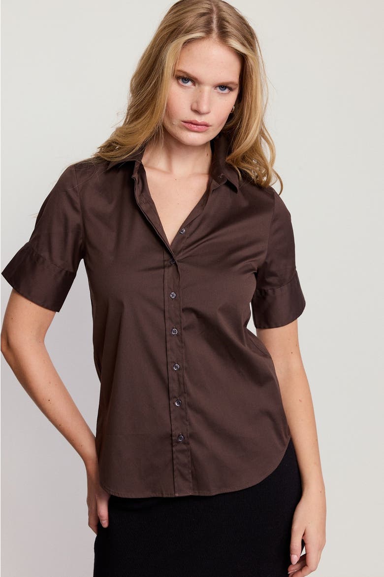 The Short Sleeve Shirt, Alternate, color, Brown