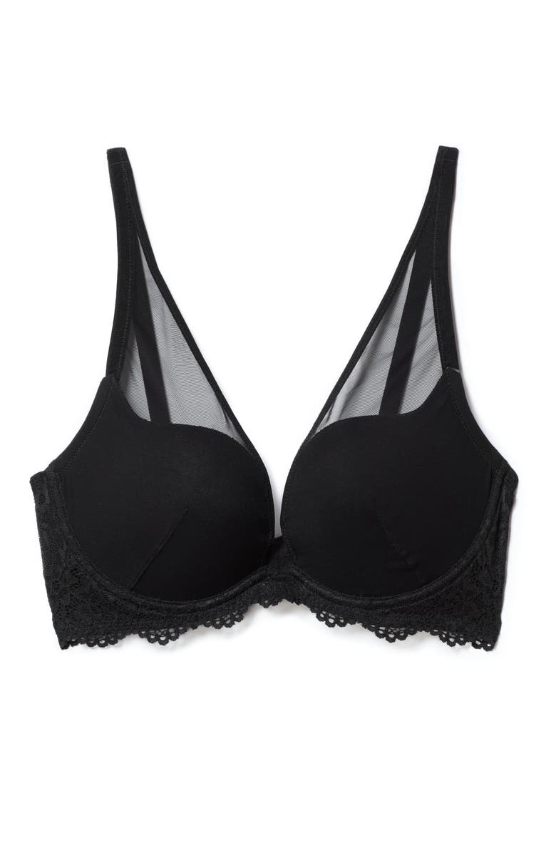 Adore Me Joslyn Push Up Plunge Bra, Alternate, color, Black