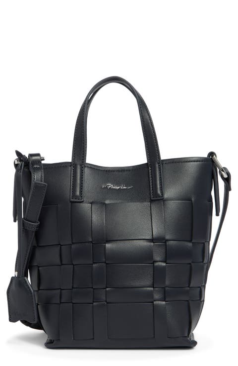 Odita Leather Lattice Bucket Bag