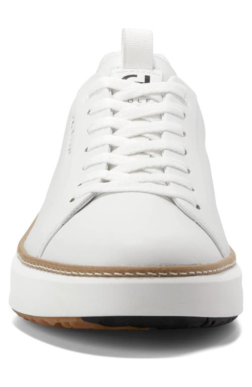 Cole Haan Grandpro Topspin Waterproof Golf Shoe In Optic White/natural