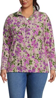 Lands' End Plus Size Anyweather Fleece Quarter Zip Pullover