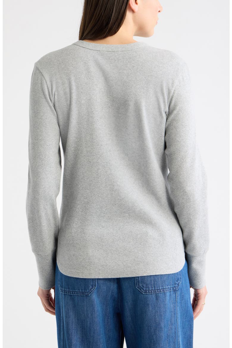 Rib Henley, Alternate, color, GREY HEATHER