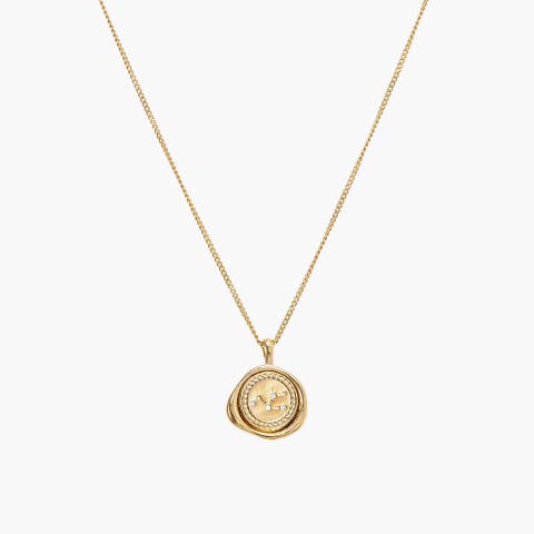 14k Gold Plated Seal Constellation Necklace 12 Zodiac Signs Holiday Gift Guide