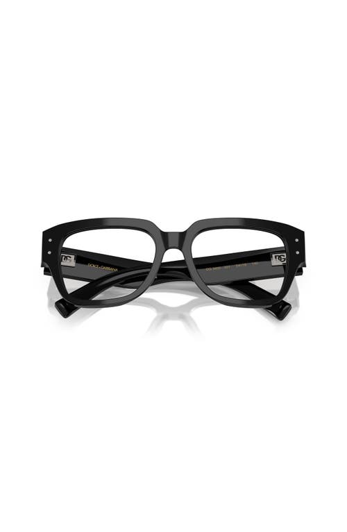 Dolce & Gabbana Dolce&gabbana 52mm Square Optical Glasses In Black