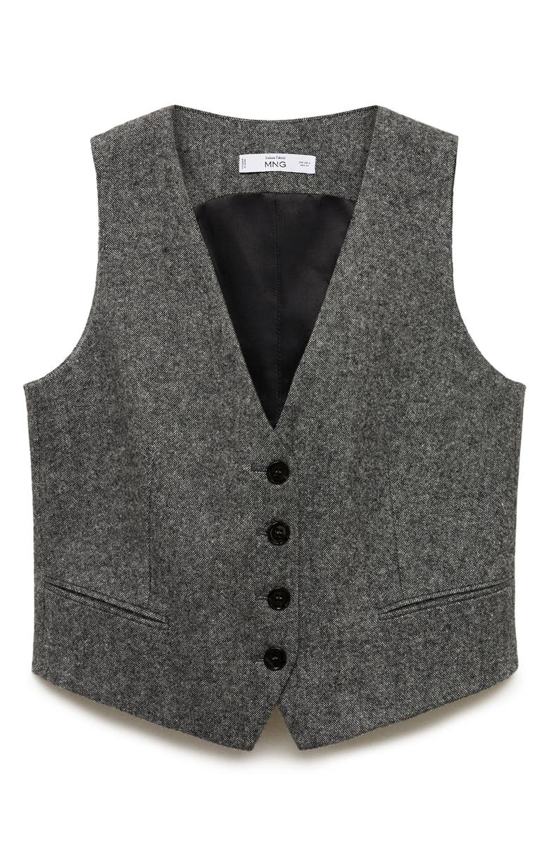 MANGO Marbled Houndstooth Wool Blend Suit Vest, Alternate, color, 