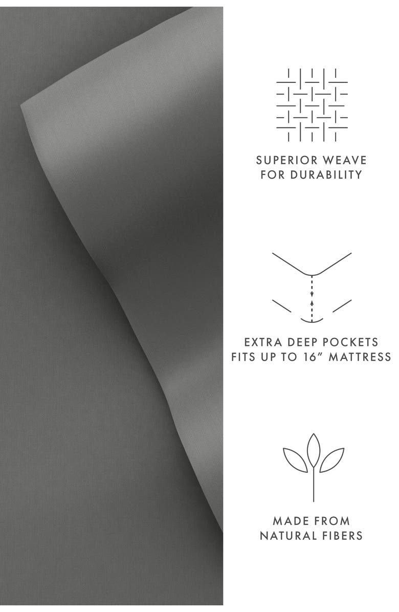 HOMESPUN Premium 4-Piece Luxury Bed Sheet Set, Alternate, color, Gray