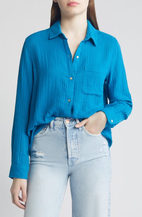 Ellis Cotton Gauze Button-Up Shirt