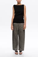 Bimba y Lola Cotton Linen Barrel Leg Trousers