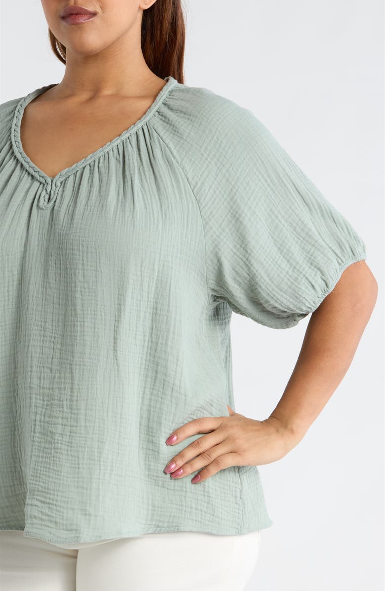 beachlunchlounge Xyla Cotton Gauze Top, Alternate, color, 