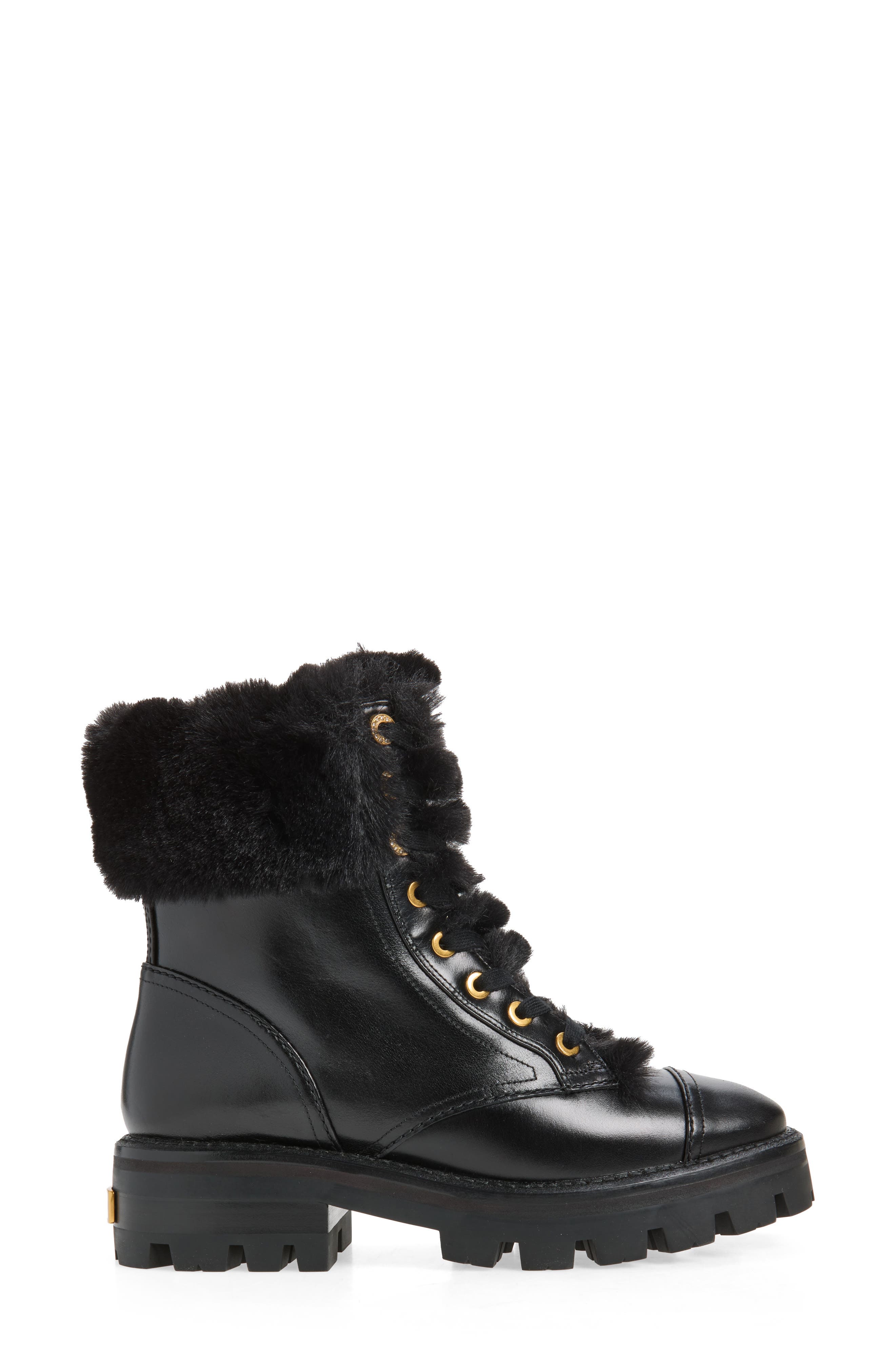 merritt faux fur trim winter boot, Alternate, color, BLACK