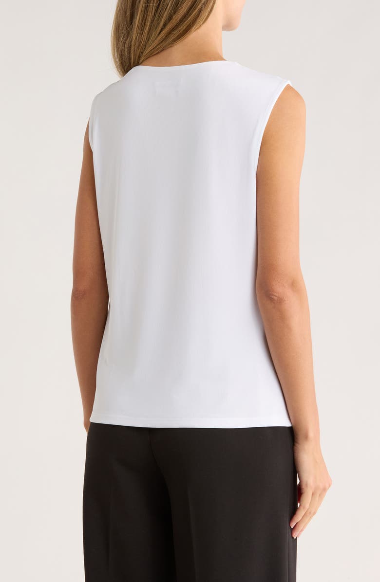 Calvin Klein Cowl Drape Neck Mesh Knit Top, Alternate, color, White