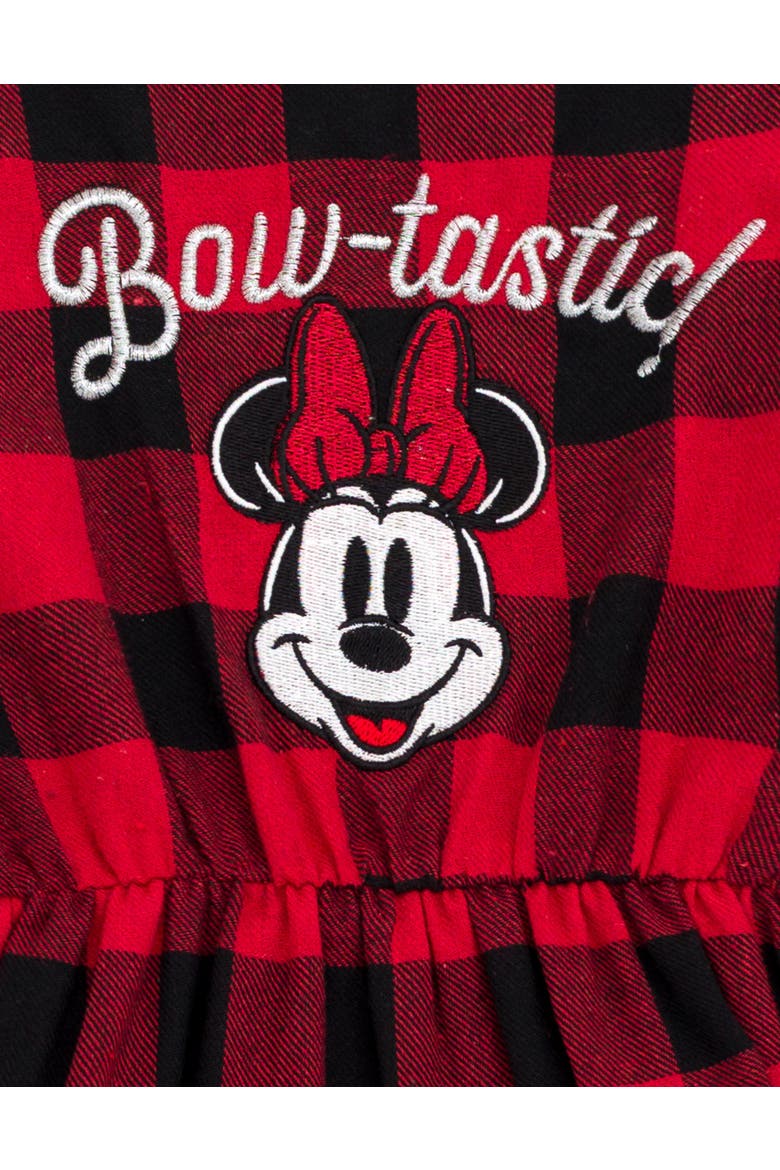 Minnie Mouse Holiday Long Sleeve Dress, Alternate, color, Minnie Red Black Plaid