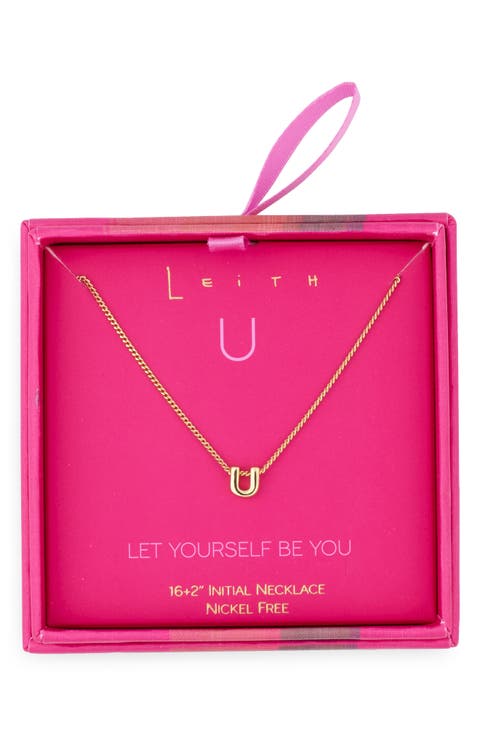 Let Yourself Be You Bubble Initial Pendant Necklace
