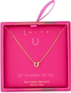 Leith Let Yourself Be You Bubble Initial Pendant Necklace