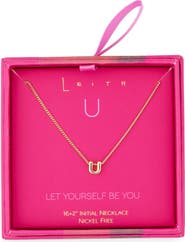 Leith Let Yourself Be You Bubble Initial Pendant Necklace