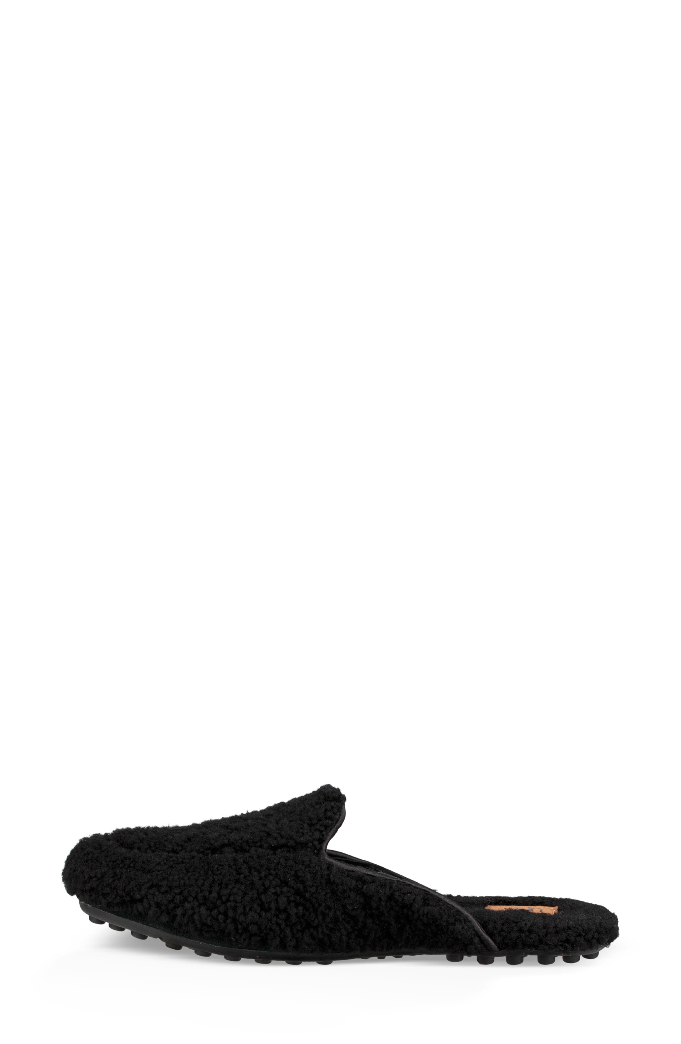 Lane Fluff Genuine Shearling Loafer Slipper, Alternate, color, BLACK