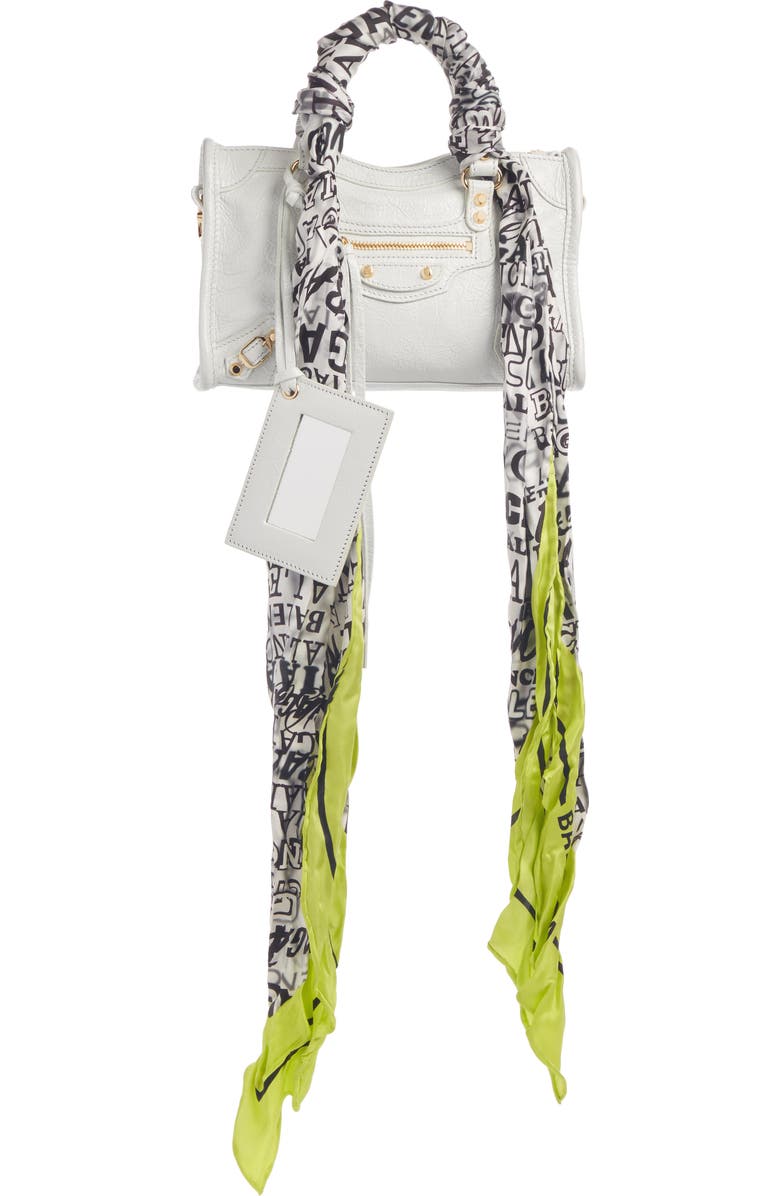 Balenciaga Nano Classic City Scarf Handle Leather Tote, Main, color,