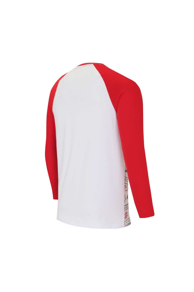 Men's Concepts Sport White/Red Tampa Bay Buccaneers Tinsel Raglan Long Sleeve T-Shirt & Pants Sleep Set, Alternate, color, White