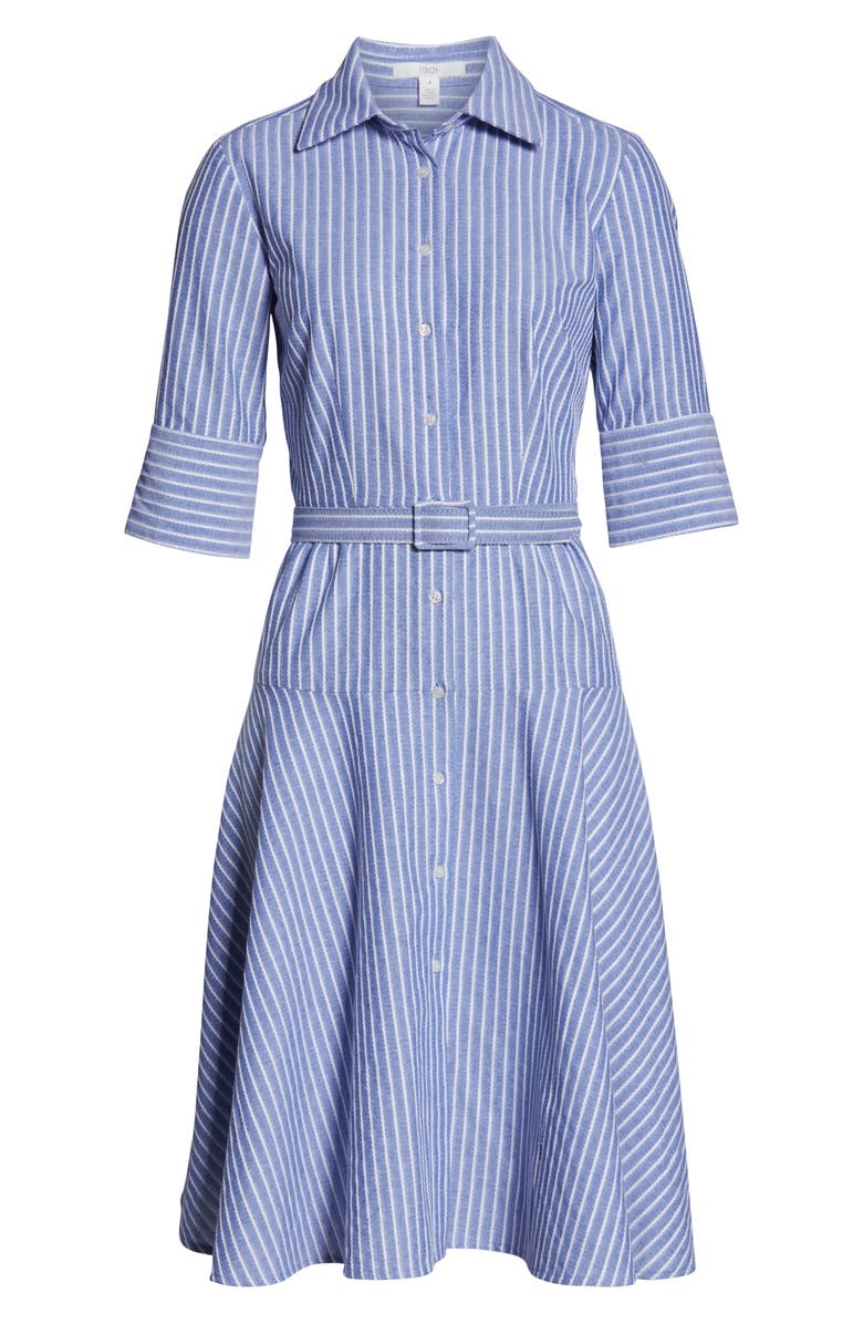 1901 Stripe Belted Shirtdress, Alternate, color,