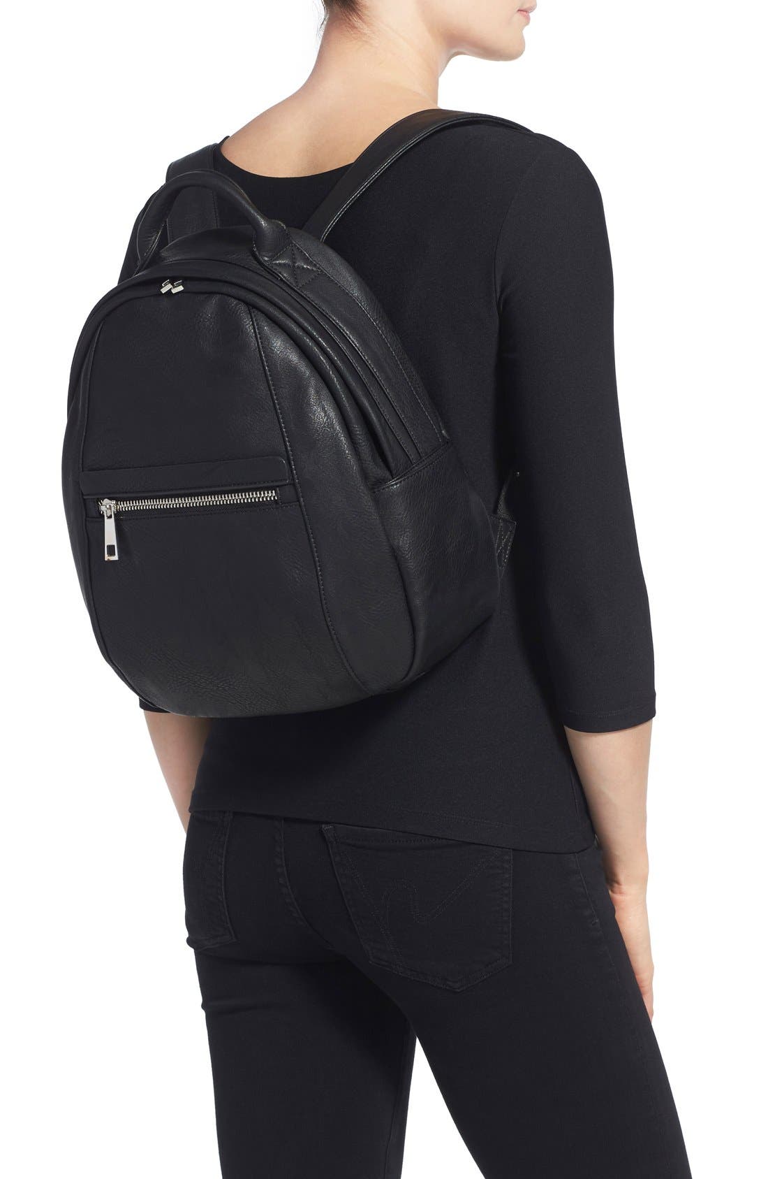 BP. Faux Leather Backpack, Alternate, color, 