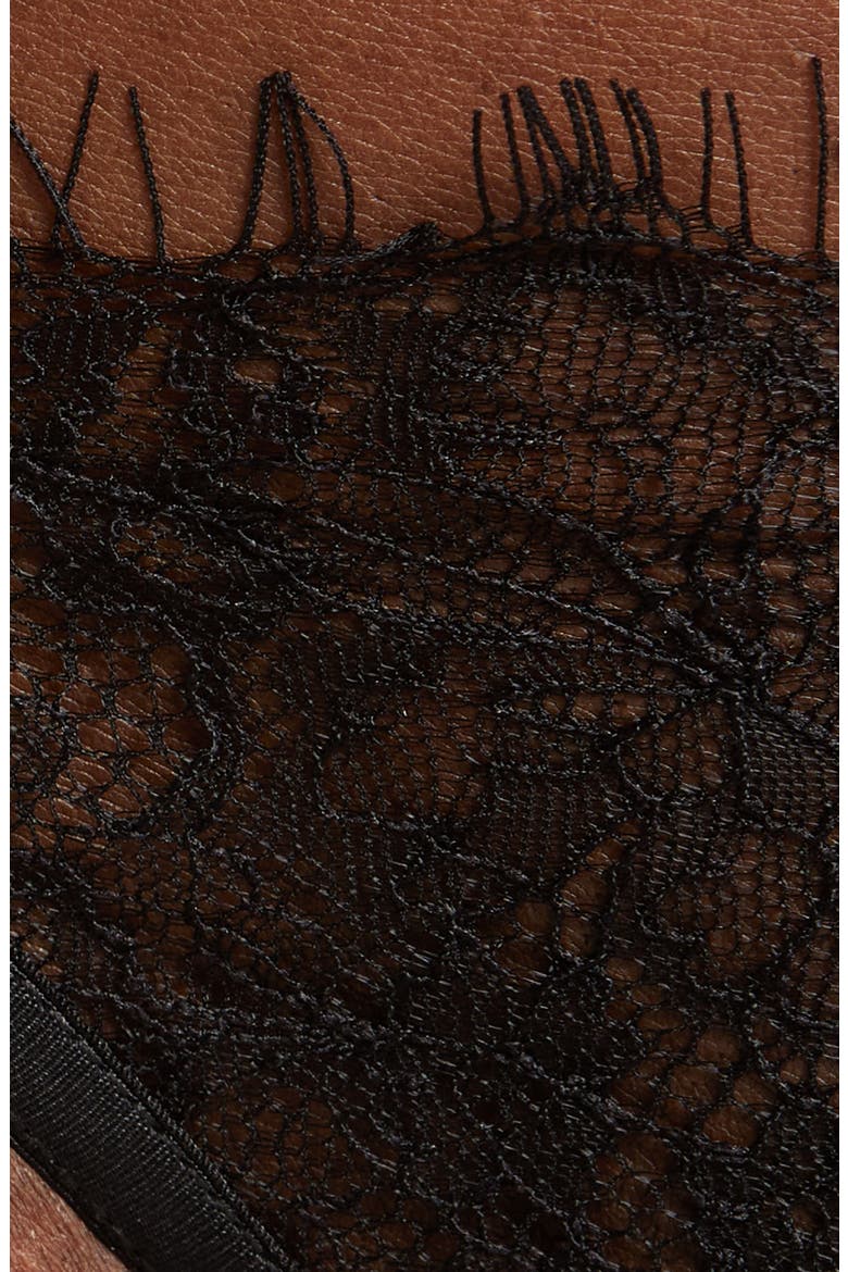 Camelia Eyelash Lace & Mesh Thong, Alternate, color, BLACK