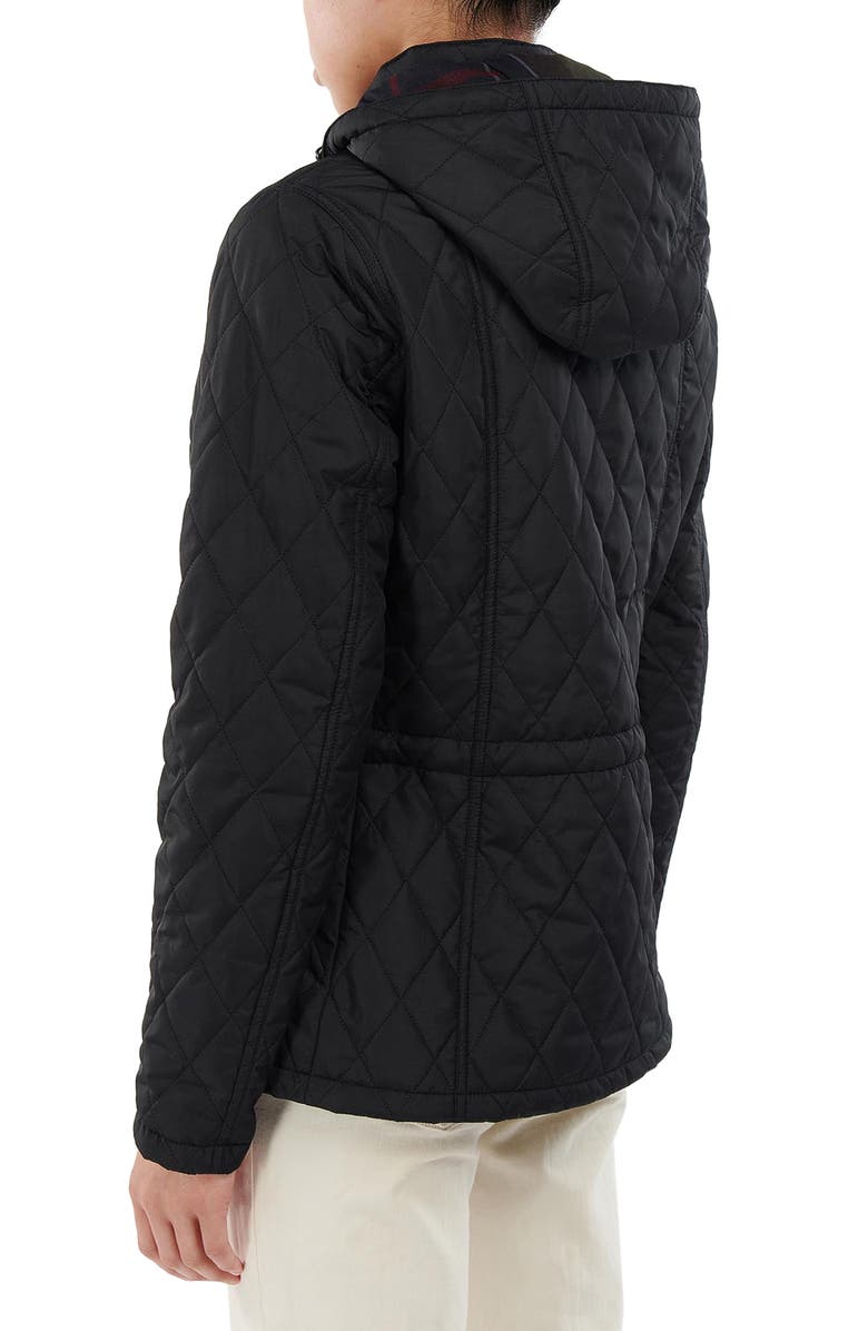 Barbour Millfire Hooded Quilted Jacket, Alternate, color, Black Classic