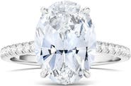 HauteCarat Oval Cut Pavé Lab Created Diamond Ring