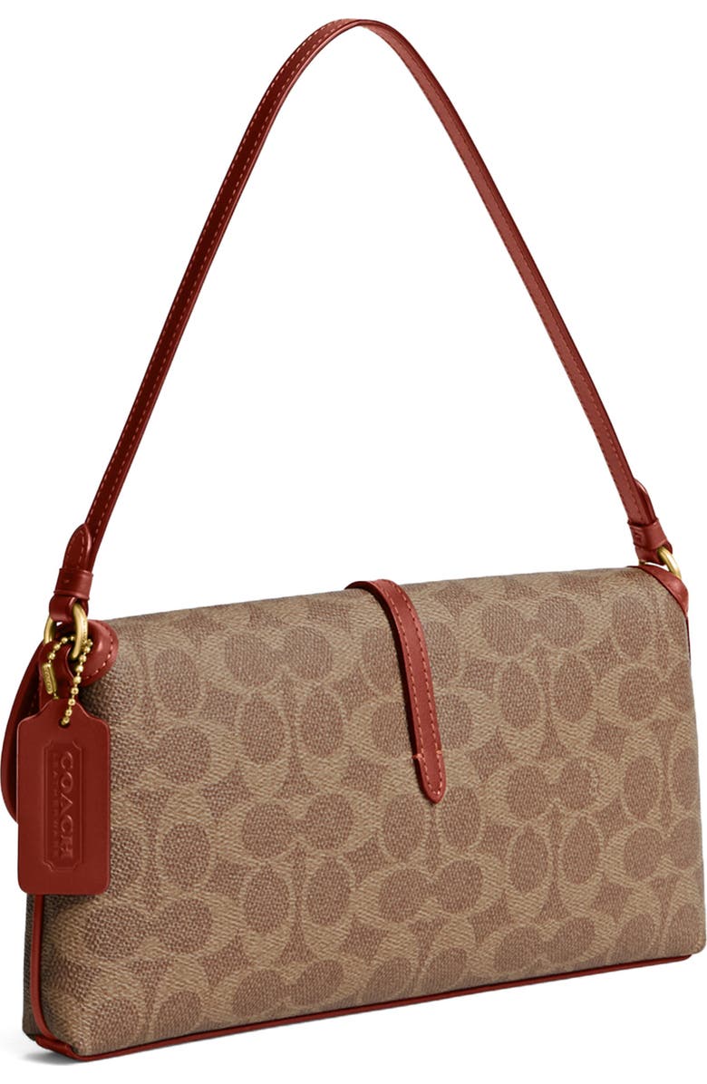 COACH Hampton Signature Coated Canvas & Leather Shoulder Bag, Alternate, color,