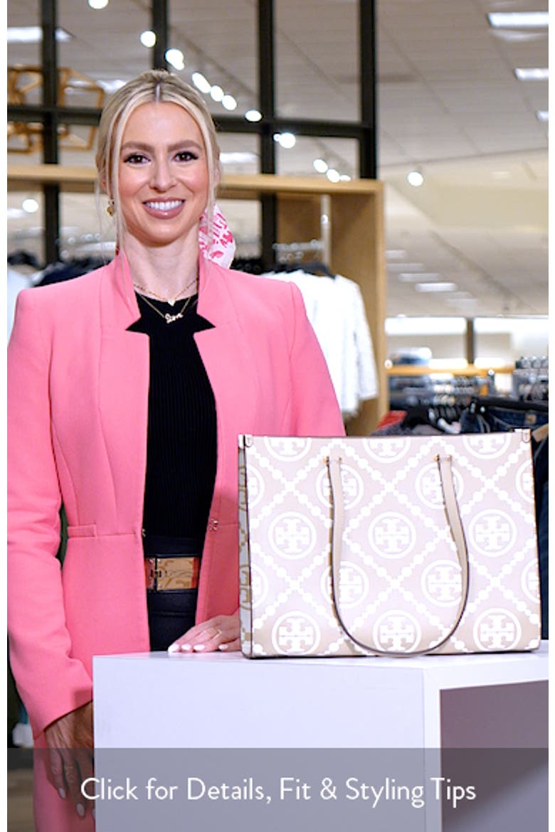 T Monogram Embossed Leather Tote video