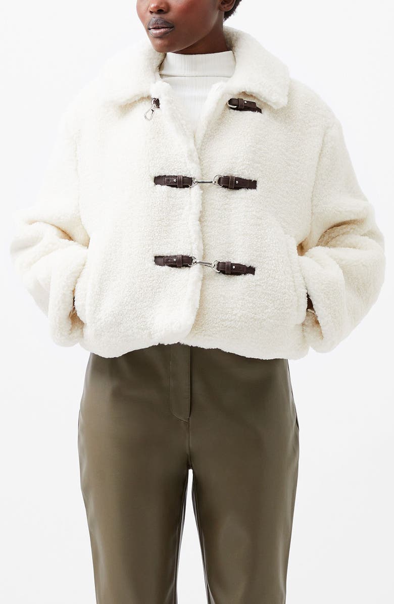 French Connection Alex Faux Shearling Jacket, Main, color, 10-Classic Cream