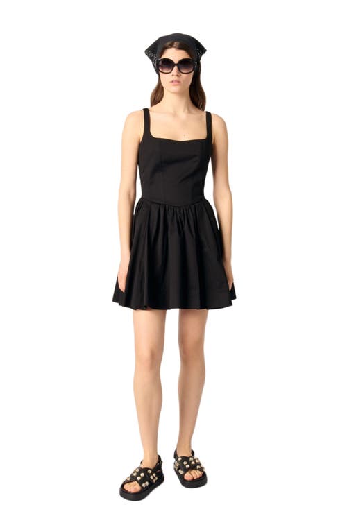 Maje Mini Knitted Babydoll Dress In Black