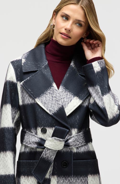 Nvlt Buffalo Plaid Belted Double Breasted Coat In Black